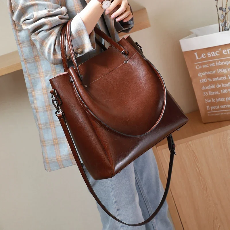 Xl Luxury Bags - Echte leren draagtas voor dames, grote