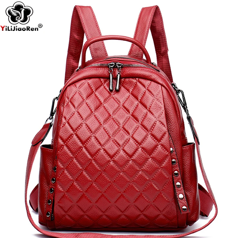 Luxury Bags With Zipper - Echt lederen rugzak dames schoudertas luxe