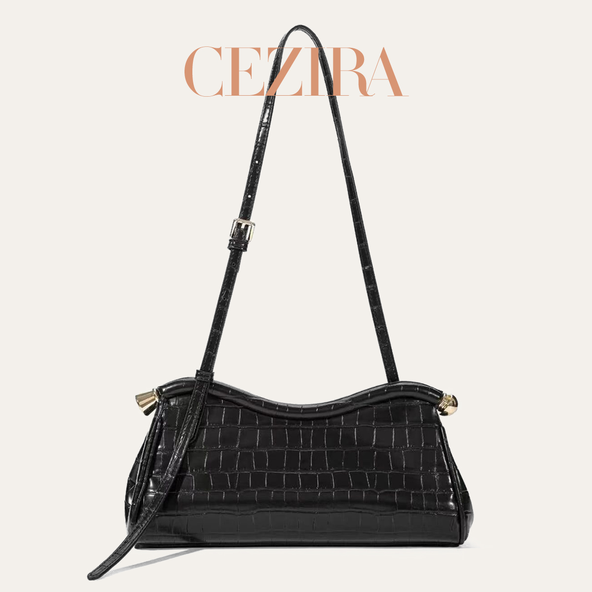 Luxury Bags Vegan - CR Luxe schoudertas met krokodillenprint, gemaakt