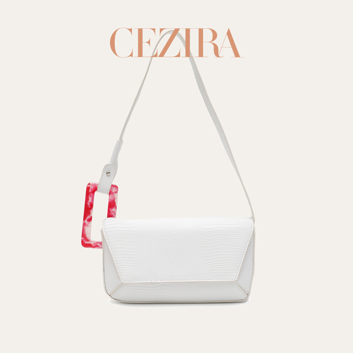 Luxury Bags Vegan - CR Grote Vierkante Gesp Geplooide Textuur