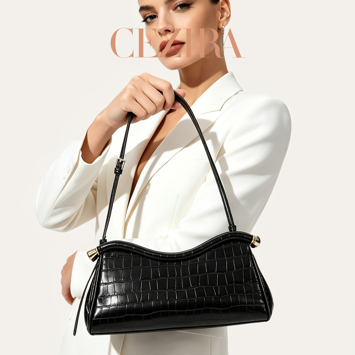 CR Luxe schoudertas met krokod - Luxury Bags Vegan recensie en prijs