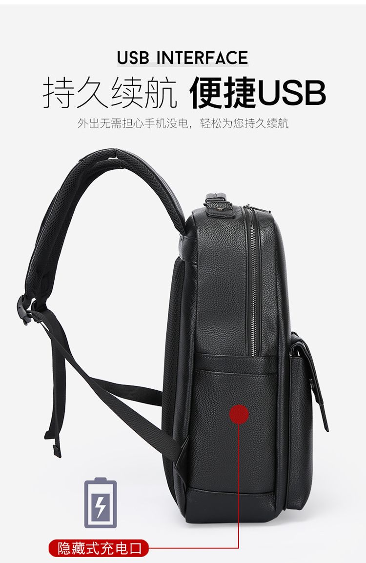 Luxe leren herenrugzak met USB - Luxury Bags With Zipper recensie en prijs